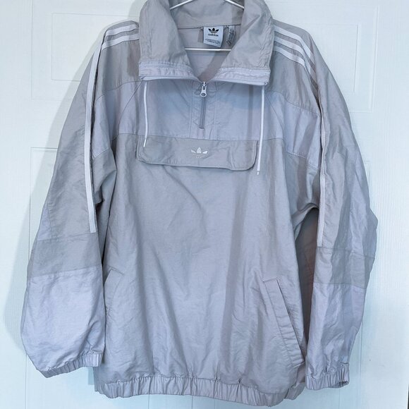 Adidas Anorak Jacket Kangaroo Pale Grey Unisex - Picture 3 of 8